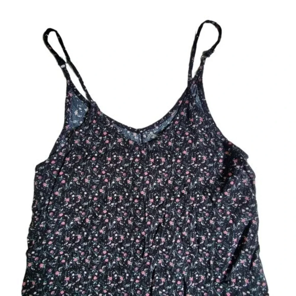 Art Class black pink green spaghetti strap floral print sundress sz XL